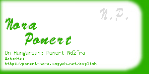 nora ponert business card